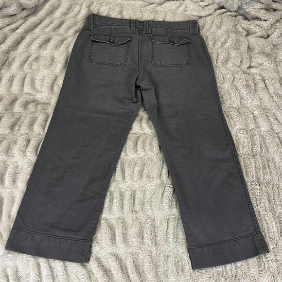 Aeropostale Pants Women 7/8 Gray Capri Casual Wide Leg Double Button Butterfly - Picture 2 of 8
